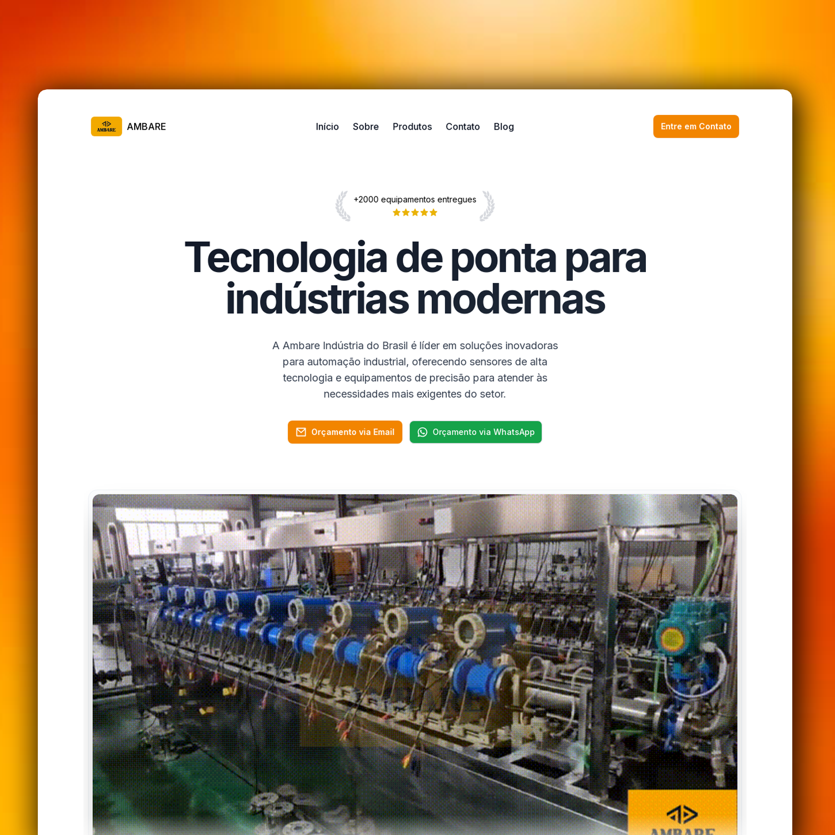 Site da Ambare Indústria do Brasil