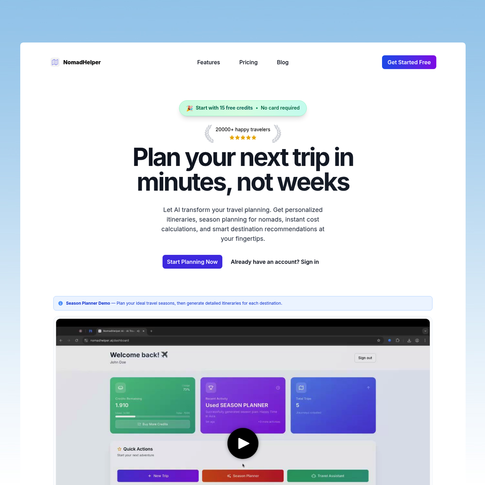 Site NomadHelper.AI exibido de forma responsiva